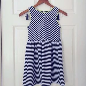 Sequin Hearts Girls blue/white striped dress. 12